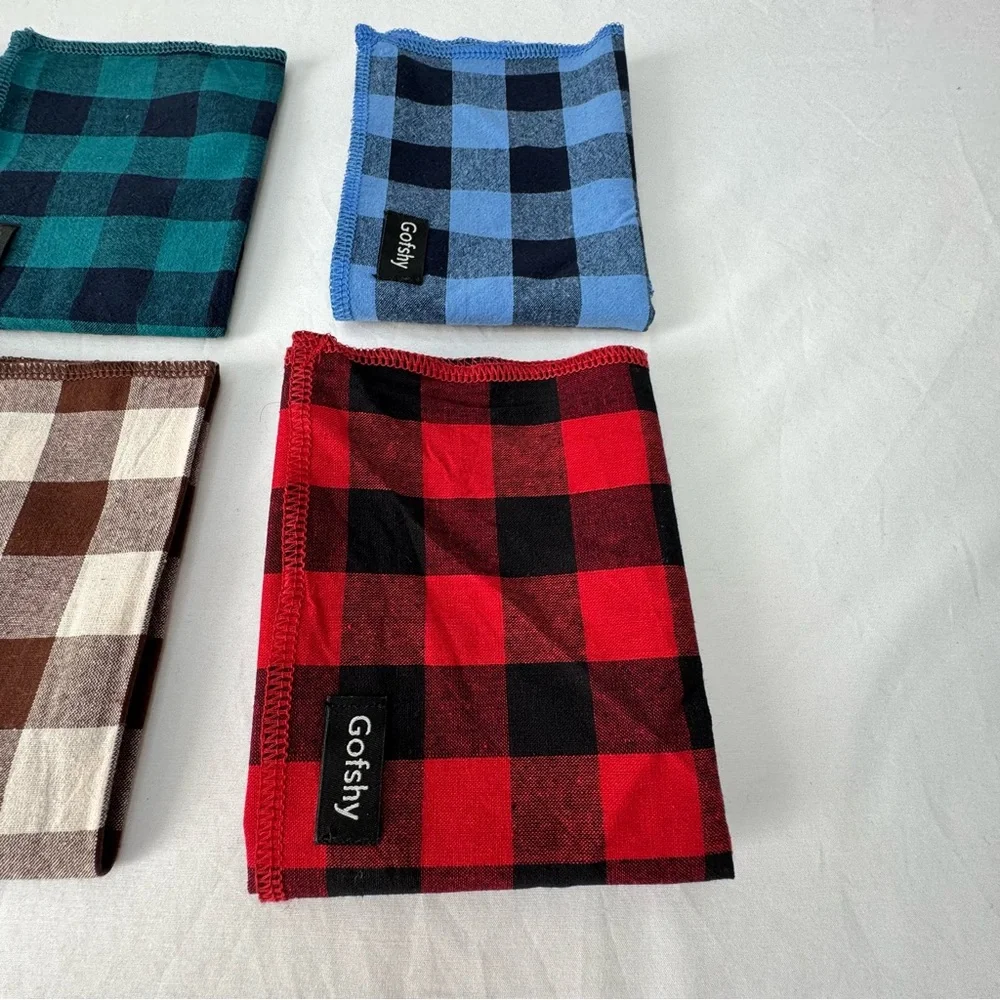 Pet Bandanas Plaid Buffalo Check Dog Cat  Scarf 6pcs